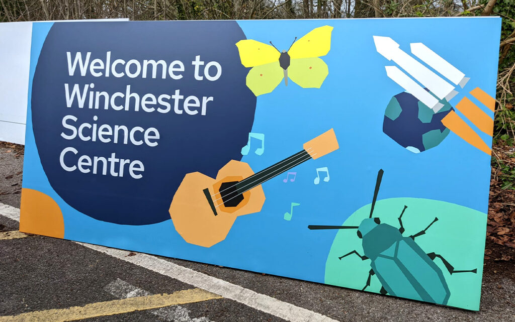 large magnetic vinyl panels winchester science centre welcome boards