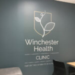 Winchester Health Clinic grey wallpaper in physio room