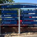 Moorside Place business park blue wayfinding sign